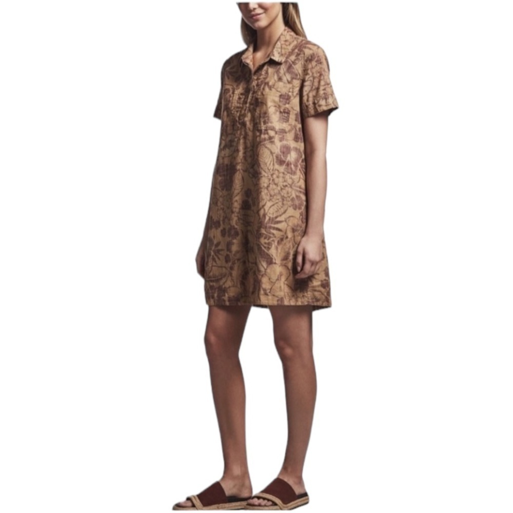 James Perse Floral Print Pocket Shirt Dress Tropical Hawaiian - Picture 3 of 11